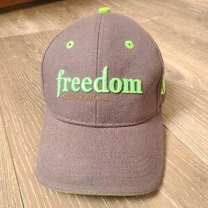 RARE HTF Freedom Cannabis Grey and Green Hat Canadian